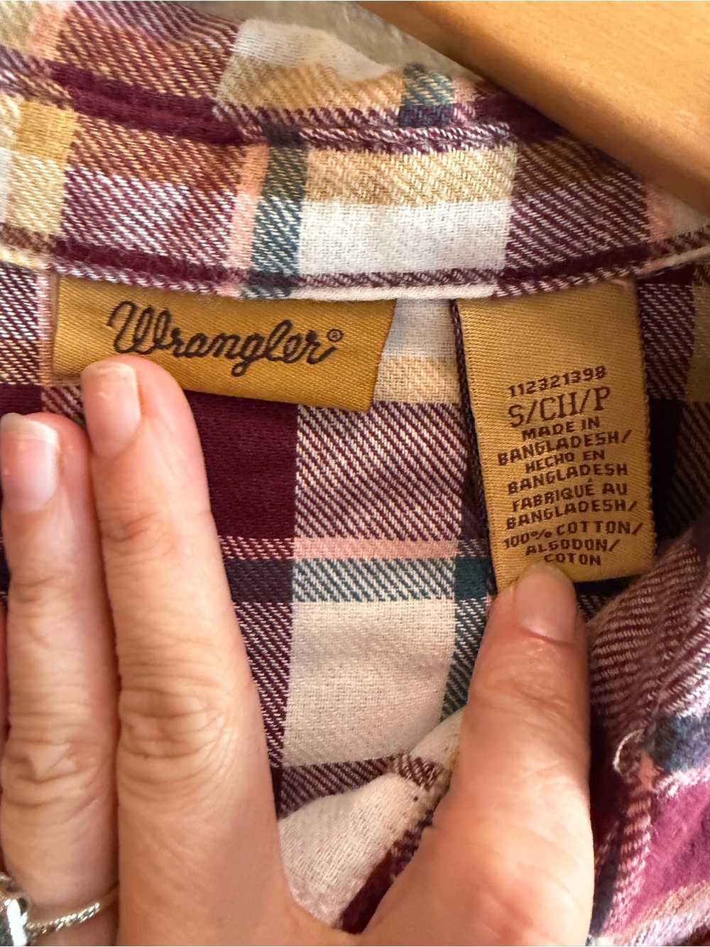 Wrangler NWT Retro Shirt Womens Red Pearl Snap Plaid Flannel Long Sleeve Small - Picture 6 of 7